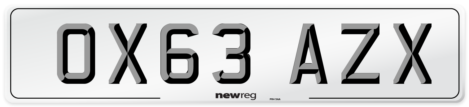 OX63 AZX Number Plate from New Reg